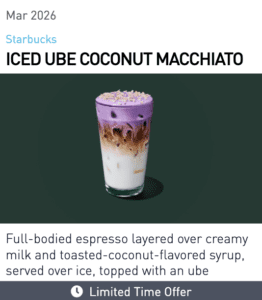 Starbucks Iced Ube Coconut Macchiato