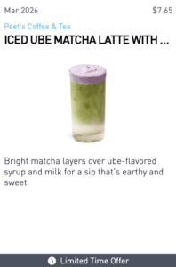 Iced Ube Matcha Latte With Ube Dream Top