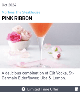 Morton's Steakhouse Pink Ribbon